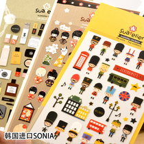 Korea SONIA retro ins Wind gilding stickers cute hand account decoration material girl heart heart and Sticky Stickers