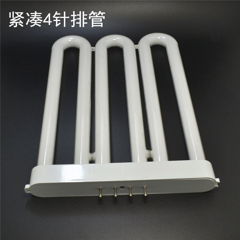 3U row tube light 21w36w45w small four-pin compact straight row 4-pin kitchen make-up room tricolour fluorescent platoon tube
