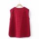 Jacquard cotton and linen vest spring, summer and autumn v-neck loose belly-covering top middle-aged and elderly mother wear old lady vest