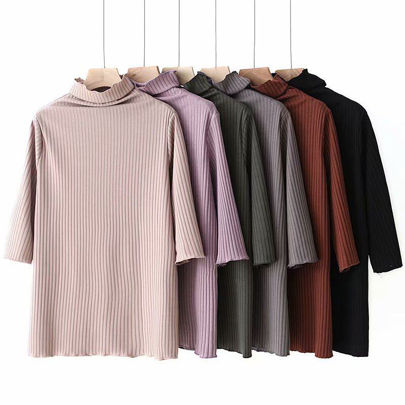 Middle-aged and elderly spring clothes new pit strip three-quarter sleeve T-shirt bottoming shirt top fat mm200 catties middle-aged mother female T-shirt