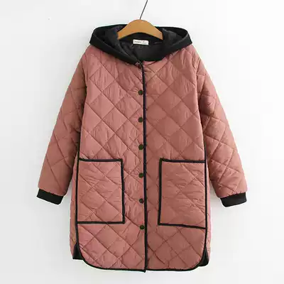 Mother's cotton coat medium and long version of the Western style fashion 40-year-old 50-year-old cotton jacket winter thickened and fat plus size female
