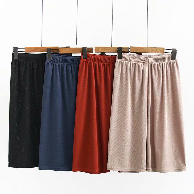 Middle-aged mom loaded with 40-year-old knit cotton high waist 50% Pants Spring Summer Dress Broadlegged Pants Big Size Women Fit 200 Catty Pants 50% 50%