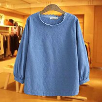 Middle-aged mom blouses 2020 spring clothing plus fattening up code lace gown fashion temperamental Aged Shirt