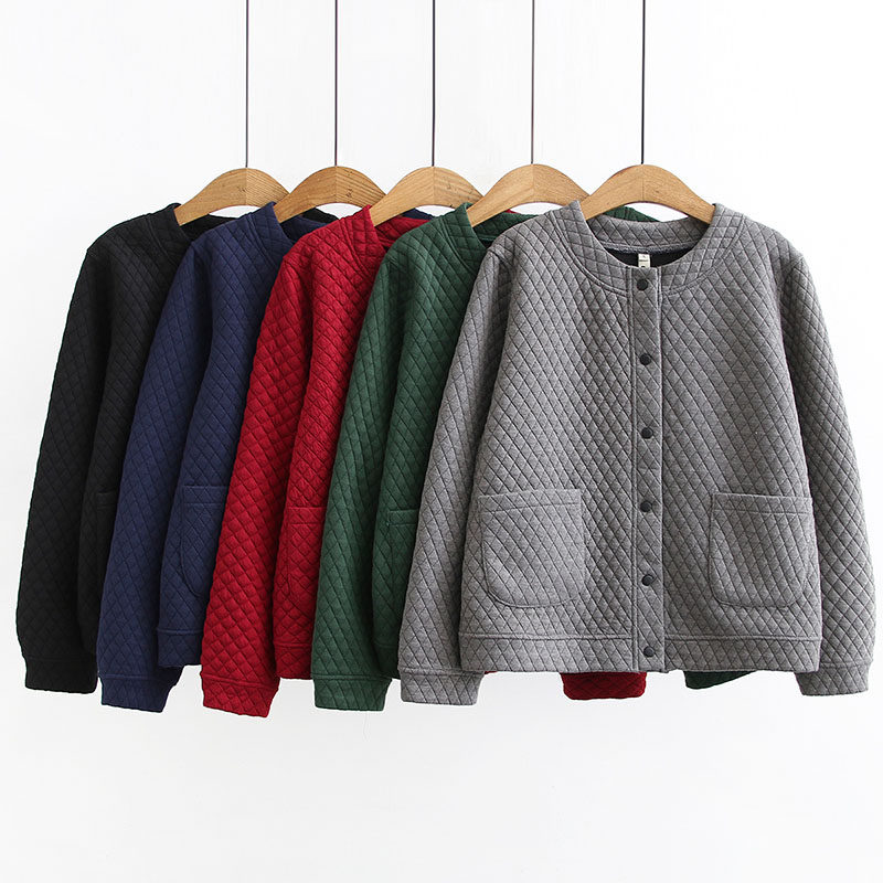 Spring autumn and winter style Mom clothing silk cotton blouses large size and weight reduction in aging middle aged gaFat jacket middle-aged foreign pie 40 years old