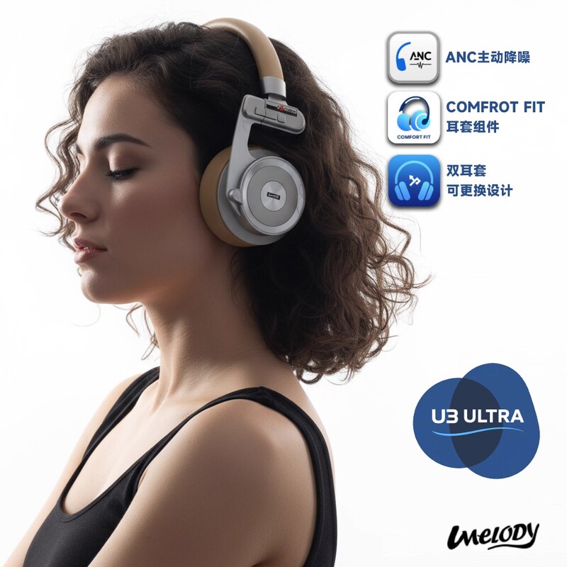 Umelody/U3 Ultra Anc Active Noise Reduction Over-Ear Bluetooth Wireless and Wired Dual-Use Headphones Umelody/U3 Ultra Anc Active Noise Reduction Over-Ear Bluetooth Wireless and Wired Dual-Use Headphones
