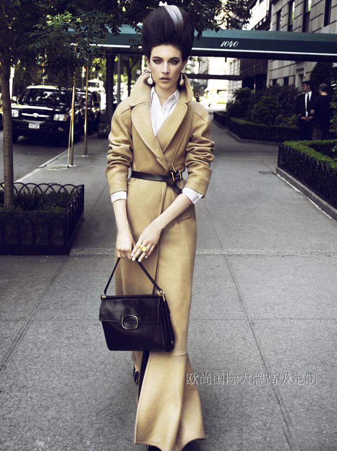 Mùa thu đông 2018 mới khoe dáng catwalk khí chất trên đầu gối áo dài đuôi cá của phụ nữ áo len thắt lưng cashmere áo măng tô burberry nữ