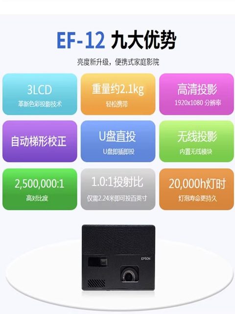 ໂປເຈັກເຕີ Epson EF10/12/tw5700tx/fh02/6280t/6250t/tz2800 home HD