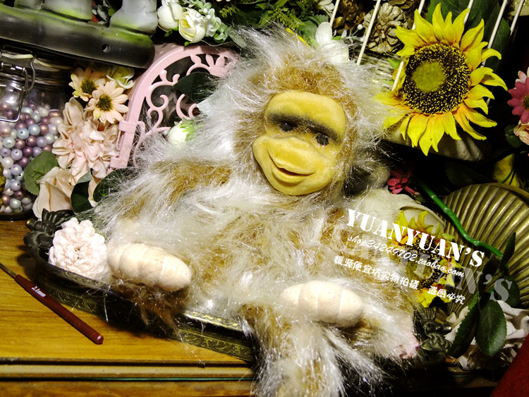 European and American single vintage Old goods gradient luster plush plush plaster face monkey toy