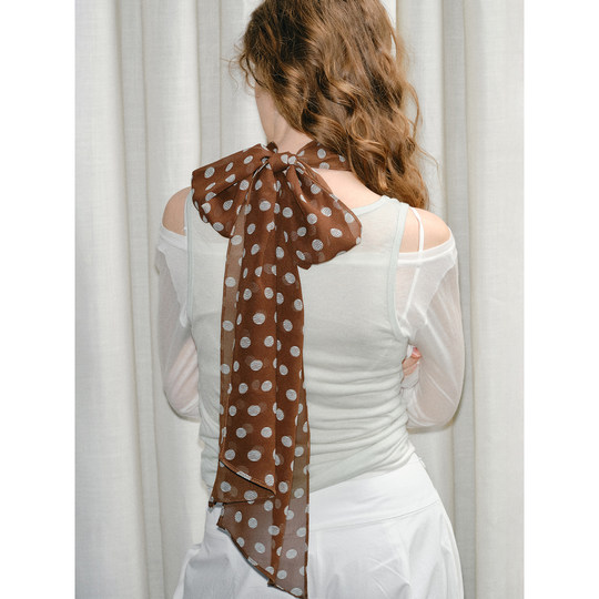 French polka dot silk scarf, versatile and versatile, new style for spring and summer