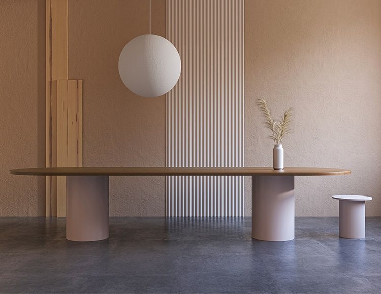 Nordic Log Conference Table Studio Office Computer Solid Wood Oval Table Training Desk In Talks Tea Making Big Board Table