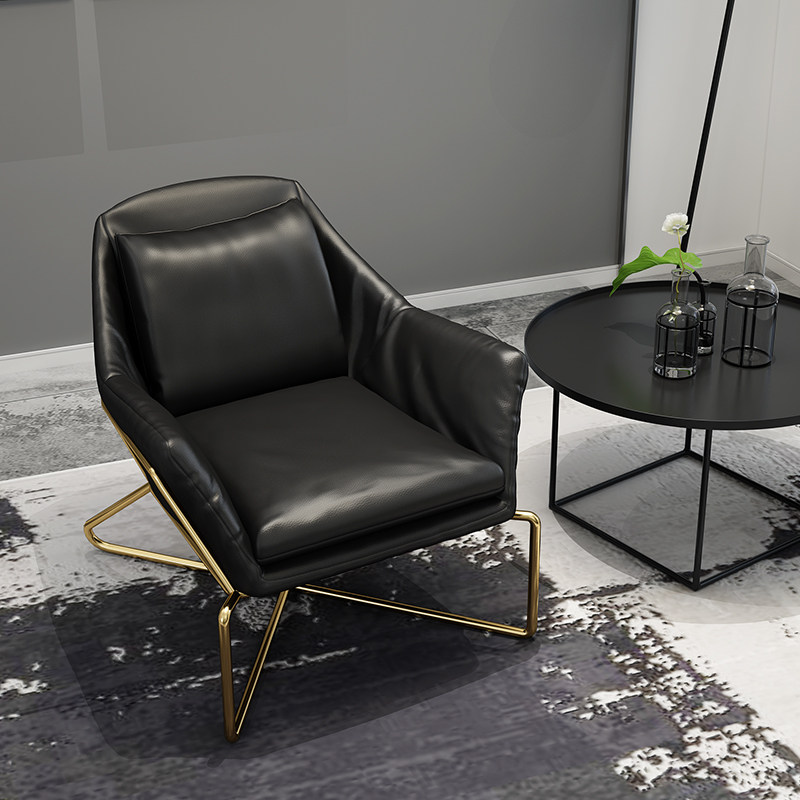 Nordic designer net red single sofa small apartment lazy cafe simple modern ins wrought iron sofa chair