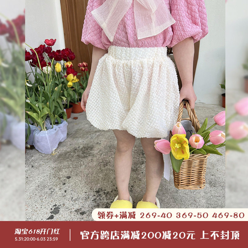 Egg Roll Mm Girl Shorts Summer Dress Children Suit Foreign Pie Summer Casual Chic Flowers Brat Pants Thin Outside Wearing Hot Pants