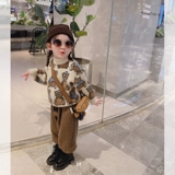 Демисезонный осенний свитер, утепленный детский трикотажный пуховик, в западном стиле