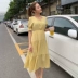 Váy yếm kiểu Pháp rất bất tử 2019 mùa hè mới kẻ sọc dài váy retro nghệ thuật thắt lưng nữ - Sản phẩm HOT
