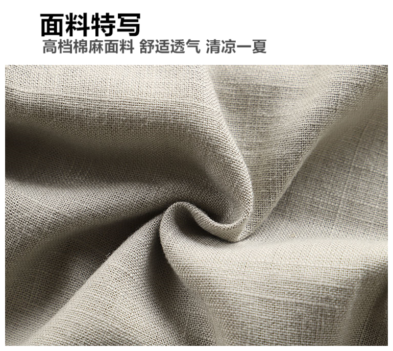 Trung quốc phong cách đàn ông lỏng lẻo kích thước lớn linen Hanfu mùa hè phần mỏng trung niên cha casual cotton ngắn tay áo phù hợp với