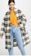 19 ລະດູຫນາວ ISA ຝຣັ່ງ blogger street style plaid woolen coat plaid mid-length coat lapel ສໍາລັບແມ່ຍິງ