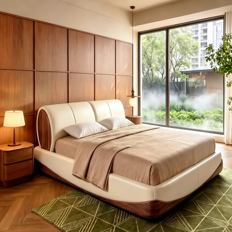 High-End and Elegant Master Bedroom Bed, 2026 New Model, Modern Minimalist Bed with Soft Backrest Cushion, New Model Bed 1.8m Double Bed High-End and Elegant Master Bedroom Bed, 2026 New Model, Modern Minimalist Bed with Soft Backrest Cushion, New Model Bed 1.8m Double Bed