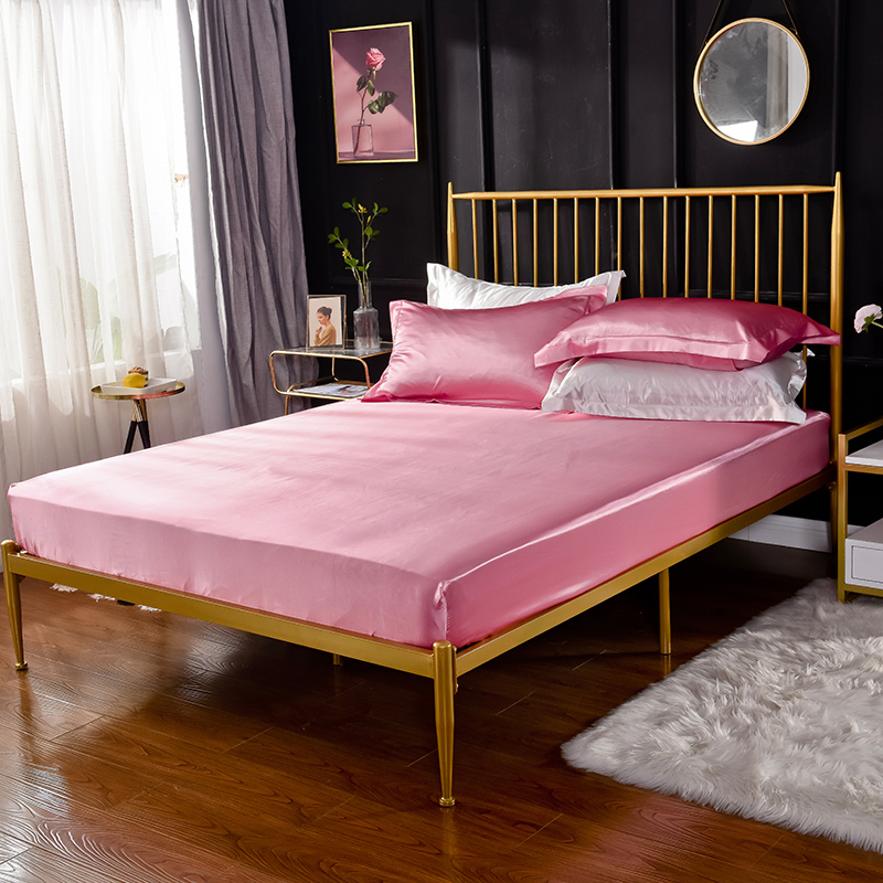 Giường lụa tơ lụa lụa tơ tằm 1,2m màu lụa lạnh và mịn 1,5m1,8m Vỏ nệm Simmons - Trang bị Covers 	ga chun trải giường 2mx2m2	