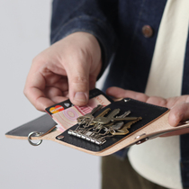  Hardwind simple cowhide card bag ID bag Drivers license Driving license bag key bag can be used with pants chain
