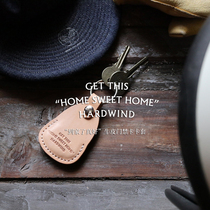  Cowhide access control card cover induction IC carmen lock Induction community card attendance card protection keychain