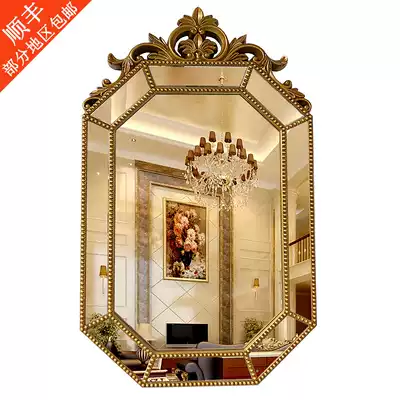 European-style American retro wall-mounted Bathroom mirror Powder room vanity mirror Entrance fireplace Dining room wall decoration mirror