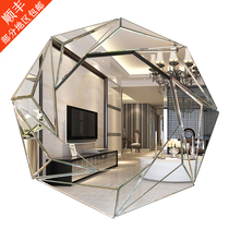 European American light luxury bathroom mirror wall-mounted toilet mirror art glass mirror fireplace porch Wall decorative mirror