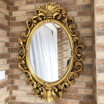 European retro toilet mirror waterproof bathroom vanity wall dressing table Wall vanity mirror porch exhibition hall wall decoration mirror frame