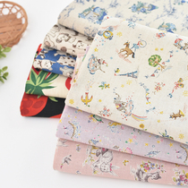 Small dough Japanese imported cotton hemp fabric cartoon cloth DIY handmade clothes skirt clothing fabric sofa tablecloth