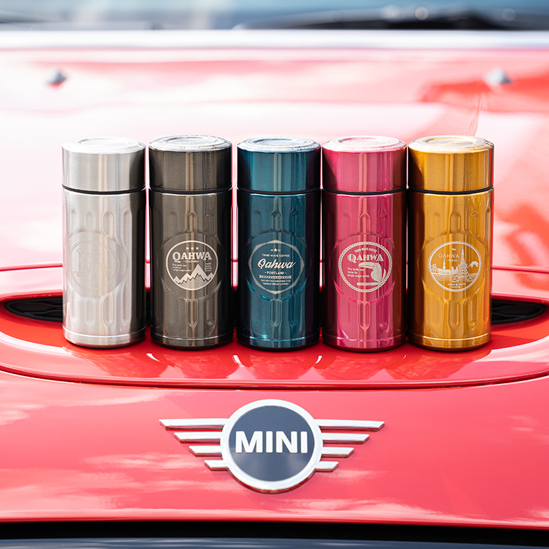 Japan QAHWA imports stainless steel double layer MINI insulation cup male and female vehicle minimalist portable small water glass 200ml