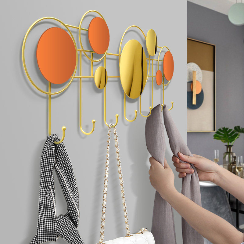 Light luxury key storage coat rack entrance entrance entrance entrance creative wall hook wall entrance door without punching