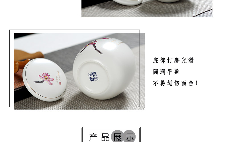 Jingdezhen ceramic tea pot inferior smooth small seal pu - erh tea store receives ceramic pot home office work travel