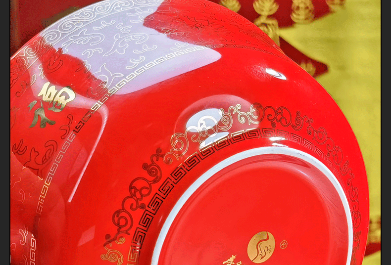 Jingdezhen ceramic bowl 6 inches red longevity to use custom old ipads porcelain tableware birthday birthday birthday noodles bowl in return