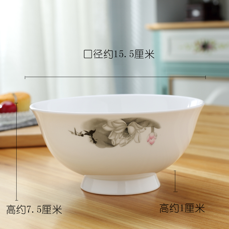 Jingdezhen ceramic bowl ipads China rainbow such as bowl 6 inches large soup bowl bowl tall bowl prevent hot bowl of bowls rainbow such use