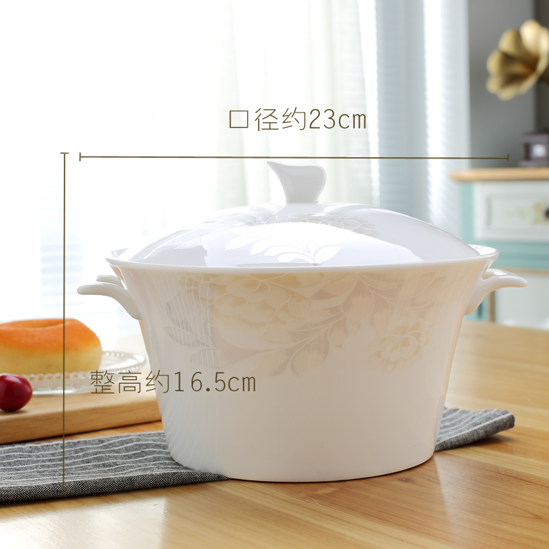 Prince Edward, jingdezhen porcelain tableware practical ipads soup pot pot hot pot heat preservation pot with cover household ceramics