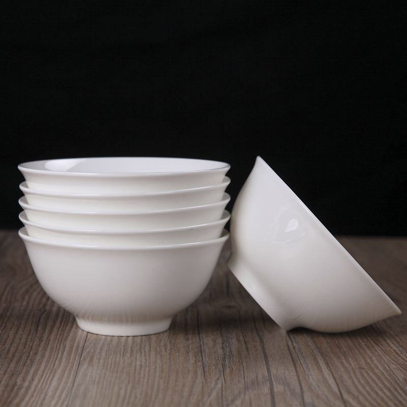 Pure white ipads porcelain bowl set tableware jingdezhen ceramic bowl bowl of hot new high against the small bowl of household of Chinese style