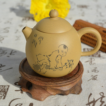 Lixing Purple Sand Pot Famous Pure Entirely Handmade Teapot Original Mine Section Clay Kongfu Tea With Antique Western Schilong Egg Tea Pot