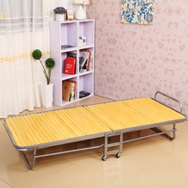 One meter new iron bed economical bamboo bed lunch bed lunch bed office simple bed wooden reinforcement and no installation