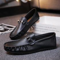 Mens shoes summer 2021 new lazy peas shoes breathable mens casual shoes Korean style trend summer breathable leather shoes