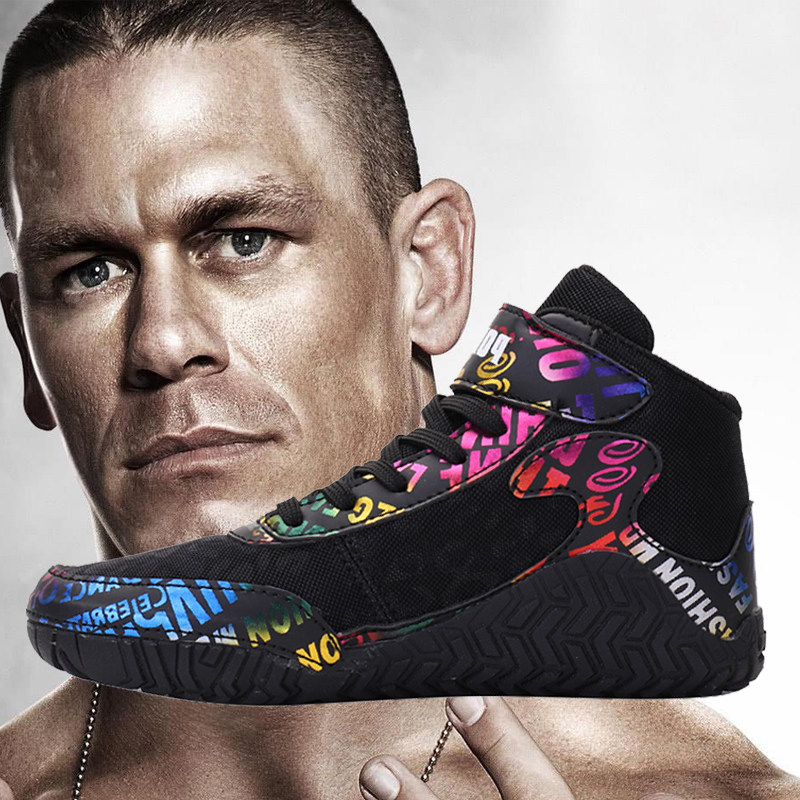 Boxing shoes men's and women's wrestling shoes professional fighting shoes children's training shoes Sanda high-barrel sports punching boots Y866