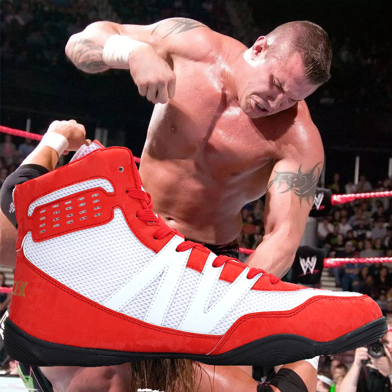 Anti - slip breathable four - color boxing shoes specialized training shoes fight shoes in high - gang wrestling shoes Y866