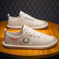 Summer new fisherman shoes mens linen deodorant breathable old Beijing cloth shoes mens slip-on lazy shoes Y866