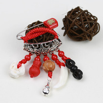 Baby Child Baby Crush dog Tooth Pig Thrum cinnabar Blessing Bag Peach Basket Diamond Pestle Forlett Pendant