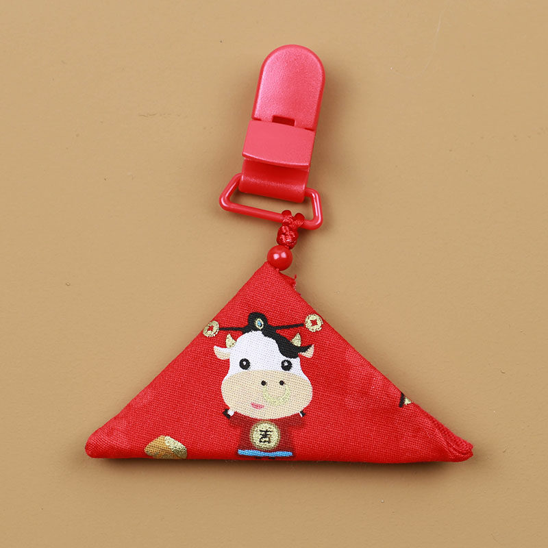 Newborn baby baby lanugo hair talisman blessing bag big red zodiac tiger ox safety clip pendant carry-on