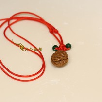 Baby baby children ward off evil spirits Adult pregnant woman This year of life to keep safe Wild hair peach core necklace natural polished smooth