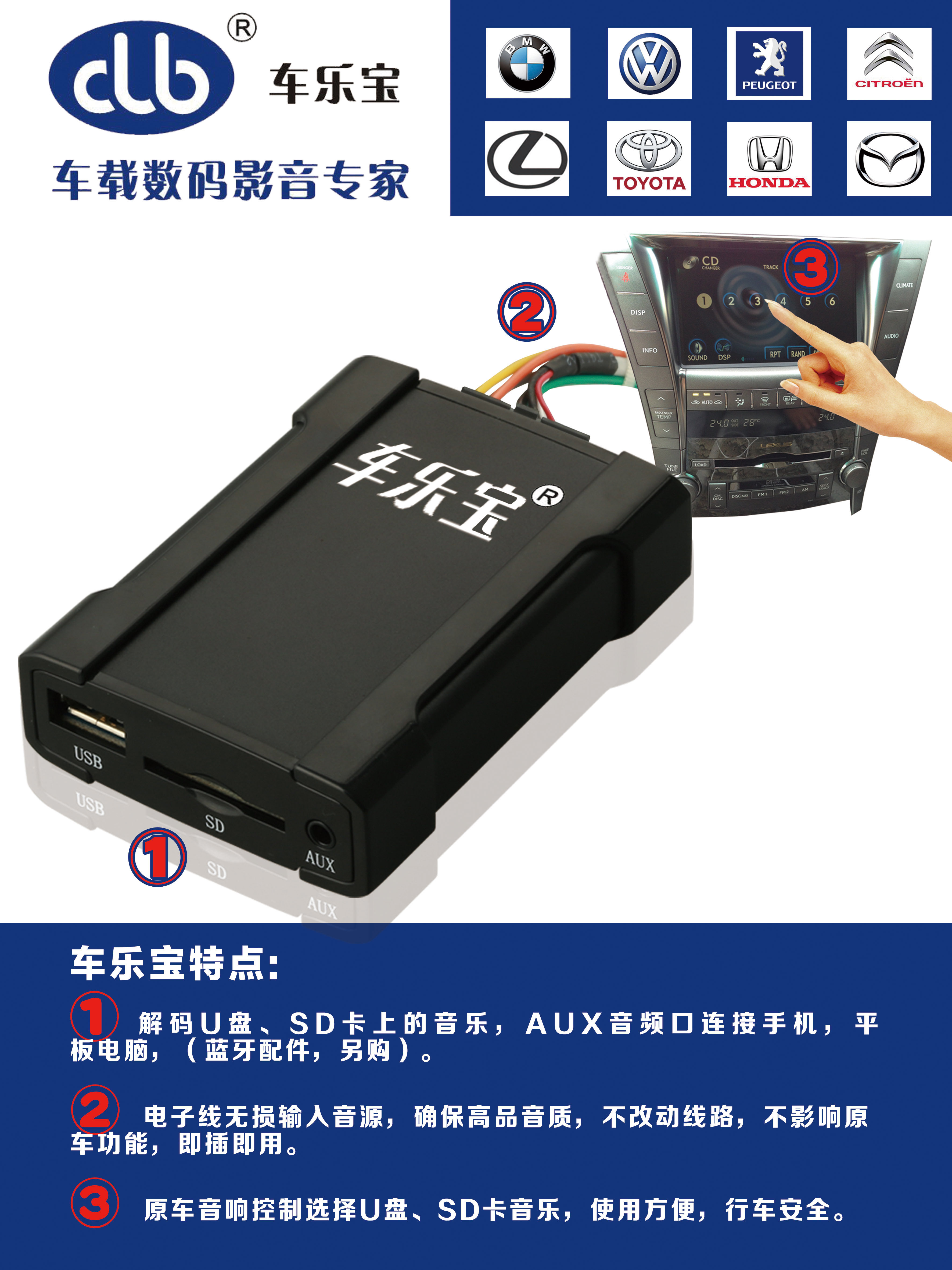 Car Bluetooth USB SD disc box Car Lebao RXGSISLX Crown Rei Chi Camry Highlander domineering