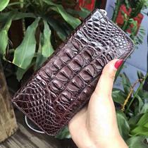 Classic crocodile back leather single zipper wallet handbag real crocodile leather handbag offer special price