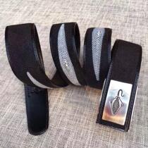 Thailand kismet three back ridge pattern Pearl Fish leather belt men leather belt devil fish leather belt