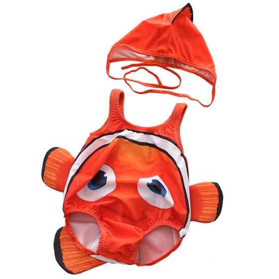 Children's swimsuit connecting children 0-1-2-3-3-5 year old male and female swimsuit cute boys and girls baby swimsuit