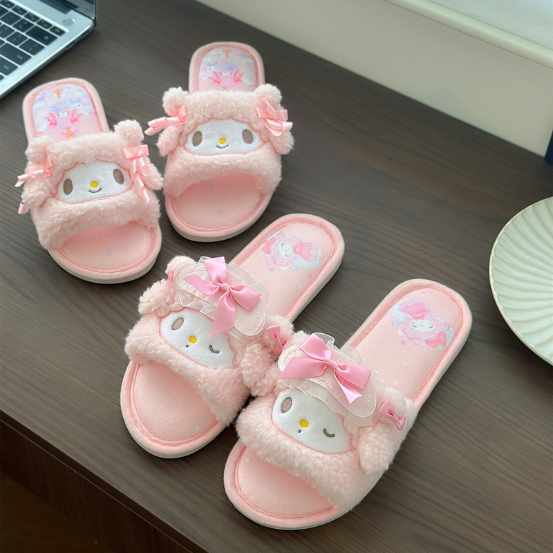 Cute Pink Girly Cartoon Plush Fish Mouth Slippers Spring and Summer Open-Toe Slippers Girls Dormitory Indoor Cotton Slippers Cute Pink Girly Cartoon Plush Fish Mouth Slippers Spring and Summer Open-Toe Slippers Girls Dormitory Indoor Cotton Slippers