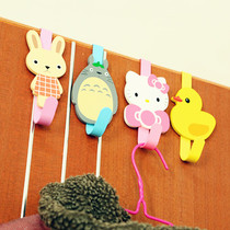 Practical home kitchen cartoon hook Creative door back nail-free hook Back-type incognito clothes hanger Hanging hook